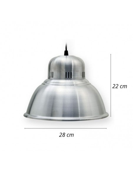 COLGANTE CAMPANA INDUSTRIAL ALUMINIO PLATIL 28CM E27