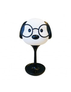 VELADOR USB CON BASE REDONDA PERRO NEGRO