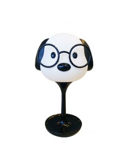 VELADOR USB CON BASE REDONDA PERRO NEGRO