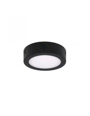 PLAFON LED REDONDO NEGRO 6W  LUZ FRIA