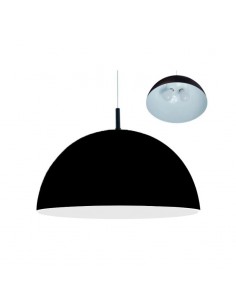 COLGANTE MEDIA ESFERA 2 LUCES 55CMS E27 CHAPA NEGRO BLANCO