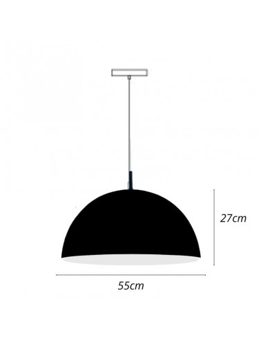 COLGANTE MEDIA ESFERA 2 LUCES 55CMS E27 CHAPA...