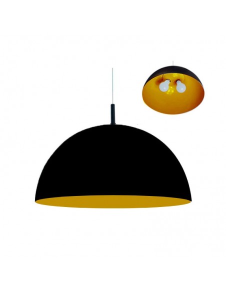 COLGANTE MEDIA ESFERA 2 LUCES 55CMS E27 CHAPA NEGRO COBRE