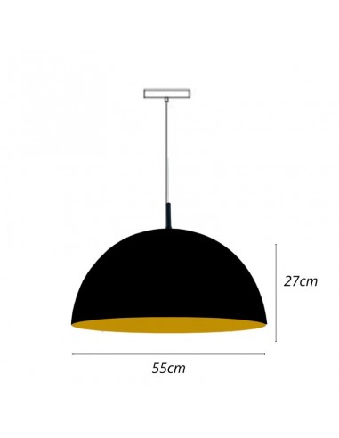 COLGANTE MEDIA ESFERA 2 LUCES 55CMS E27 CHAPA...