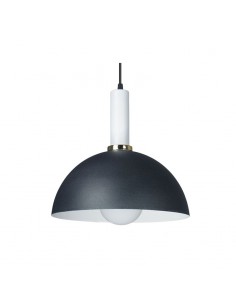 COLGANTE MEDIA ESFERA 30CM E27 NEGRO BLANCO