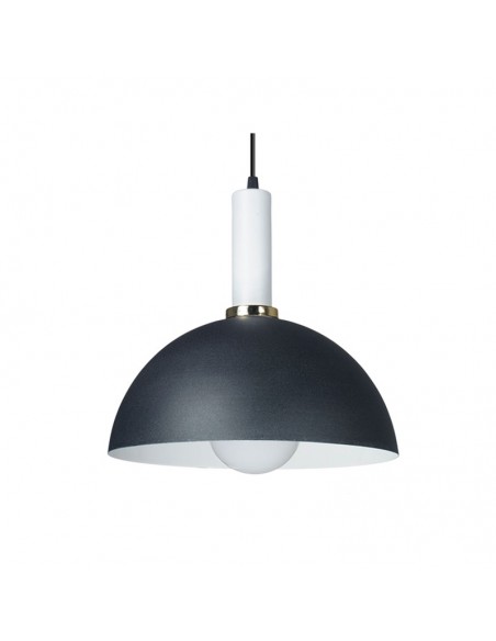 COLGANTE MEDIA ESFERA 30CM E27 NEGRO BLANCO