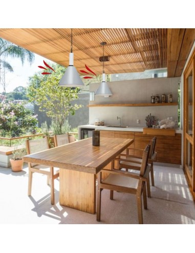 COLGANTE CONICO CHAPA 25CM GRIS CLARO CON...