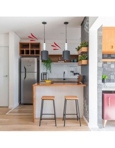 COLGANTE RECTO CHICO 12CM GRIS OSCURO CON...