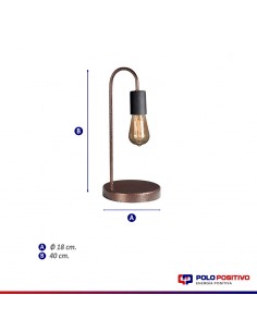 VELADOR VINTAGE COBRE VIEJO E27 40CM 2