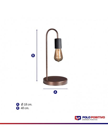 VELADOR VINTAGE COBRE VIEJO E27 40CM