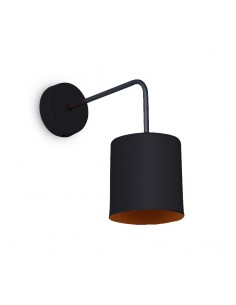 APLIQUE RECTO 13CM NEGRO COBRE CHAPA E27