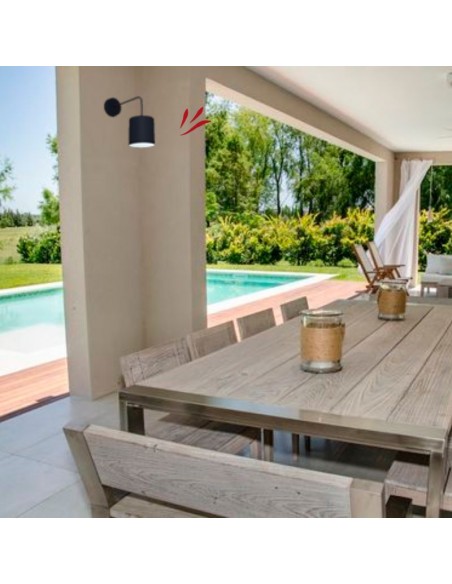 APLIQUE RECTO 13CM NEGRO COBRE CHAPA E27