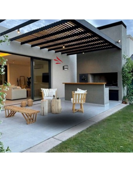 APLIQUE BIDIRECCIONAL POLIPROPILENO 1 LUZ E27 NEGRO FAROLUZ