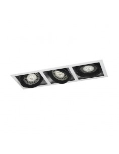 PLAFON BOX EMBUTIR LINEAL CARDANICO 3 LUCES AR111 BLANCO