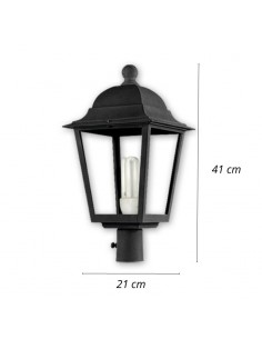 FAROL POLICARBONATO 4 CARAS E27 NEGRO 2
