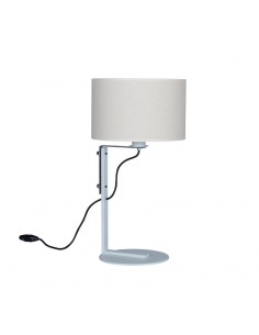 LAMPARA DE MESA LIBERTAD BLANCO CON PANTALLA NATURAL