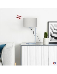 LAMPARA DE MESA LIBERTAD BLANCO CON PANTALLA NATURAL 2