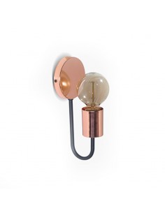 APLIQUE PARED WANDA 1 LUZ NEGRO COBRE