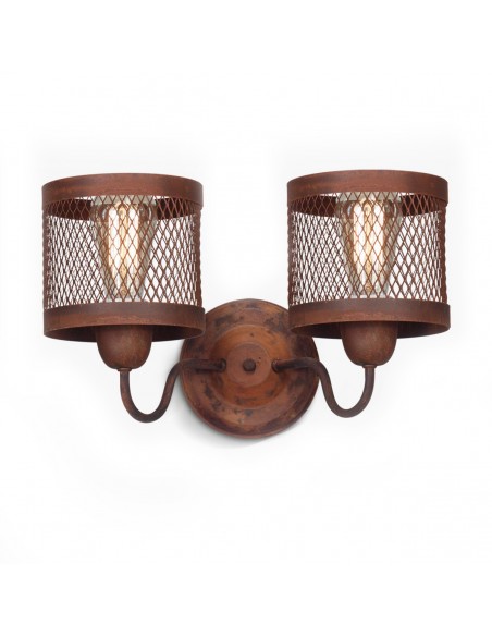 APLIQUE PARED USHUAIA 2 LUCES E27 OXIDO