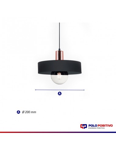 COLGANTE BALCARCE 1 LUZ 20CM E27 NEGRO COBRE