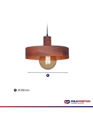 COLGANTE BALCARCE 1 LUZ 20CM E27 OXIDO