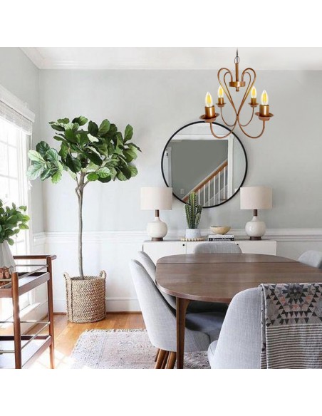 COLGANTE ARAÑA GOTICO VINTAGE 4 LUCES COBRE