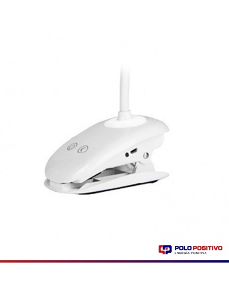 LAMPARA ESCRITORIO LED SARLI 5W LUZ NEUTRA C/ PINZA BLANCO