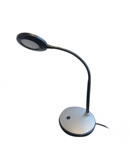 LAMPARA DE ESCRITORIO LED INTEGRA 6W LUZ CALIDA BASE  PLATA