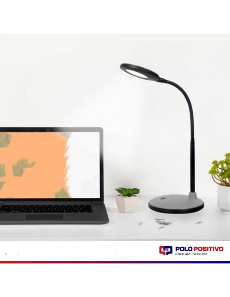 LAMPARA DE ESCRITORIO LED INTEGRA 6W LUZ CALIDA BASE NEGRA