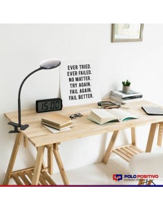 LAMPARA DE ESCRITORIO LED INTEGRA 6W LUZ CALIDA PINZA  PLATA 2