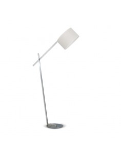 LAMPARA DE PIE GOYA ACERO PANTALLA NATURAL