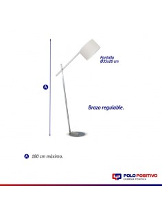 LAMPARA DE PIE GOYA ACERO PANTALLA NATURAL 2