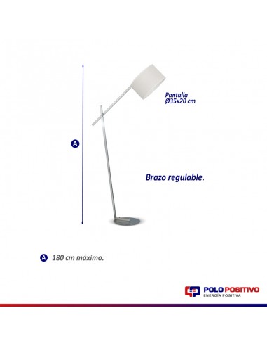 LAMPARA DE PIE GOYA ACERO PANTALLA NATURAL