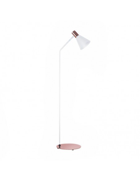 LAMPARA DE PIE OSTENDE BLANCO COBRE