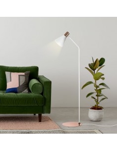 LAMPARA DE PIE OSTENDE BLANCO COBRE 2