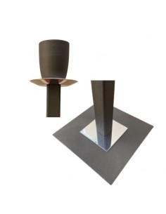 VELADOR CAÑO CUADRADO 20X20 MARRON SIN PANTALLA 2