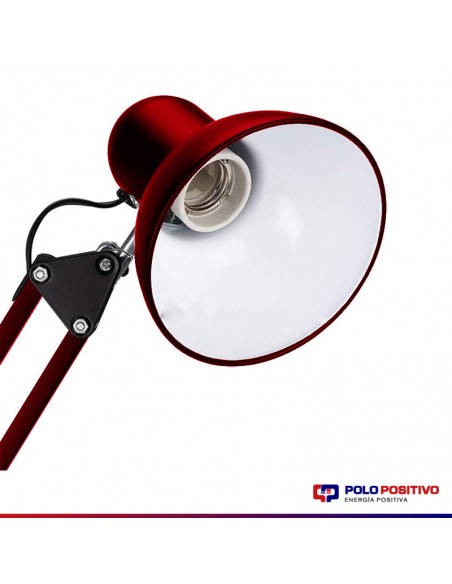 LAMPARA ESCRITORIO CLASSIC E27 DOBLE BRAZO ROJO