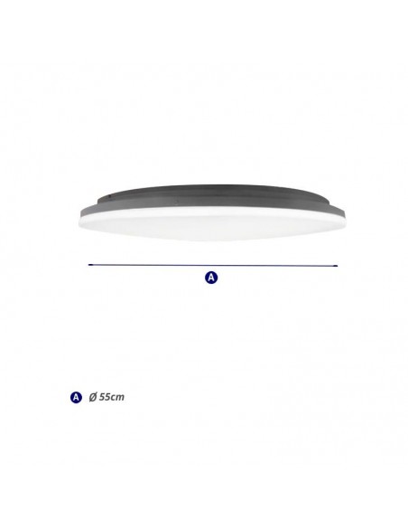 PLAFON LED MOON 55W DIMMERIZABLE CALIDO 3000K 55CM BLANCO