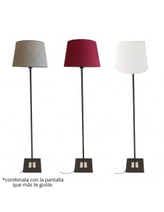 LAMPARA DE PIE CAÑO CUADRADO MARRON SIN PANTALLA 2