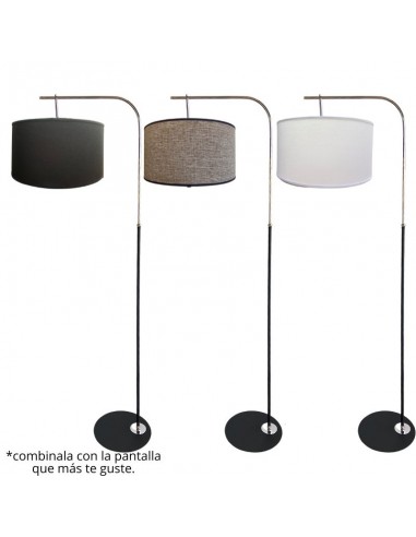 LAMPARA DE PIE CAÑO CUADRADO DOBLADO NEGRO...