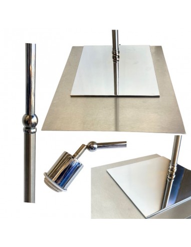 LAMPARA DE PIE CAÑO REDONDO CURVO NIQUEL SIN...