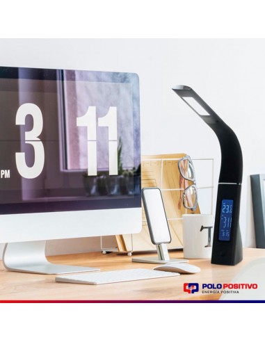 LAMPARA DE MESA BOSTON USB LED 9W NEGRO 3...