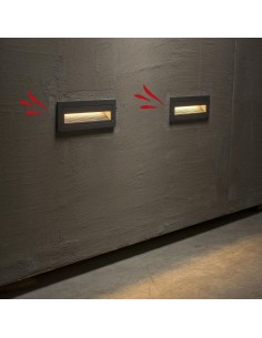 APLIQUE EMBUTIR PARED LED BRISA H 5W GRIS 3000K 2