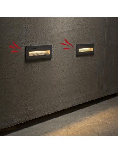 APLIQUE EMBUTIR PARED LED BRISA H 5W GRIS 3000K