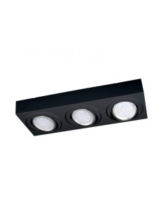 PLAFON LAGUNA 3 LUCES AR111 NEGRO
