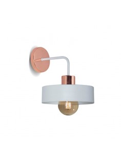 APLIQUE BALCARCE 1 LUZ 20CMS BLANCO COBRE