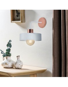 APLIQUE BALCARCE 1 LUZ 20CMS BLANCO COBRE 2