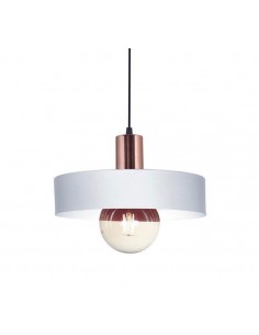 COLGANTE BALCARCE 1 LUZ 30CM E27 BLANCO COBRE