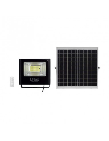 PROYECTOR SOLAR LED 50W IP65 C/PANEL LUZ FRIA  6000K 80LM/W
