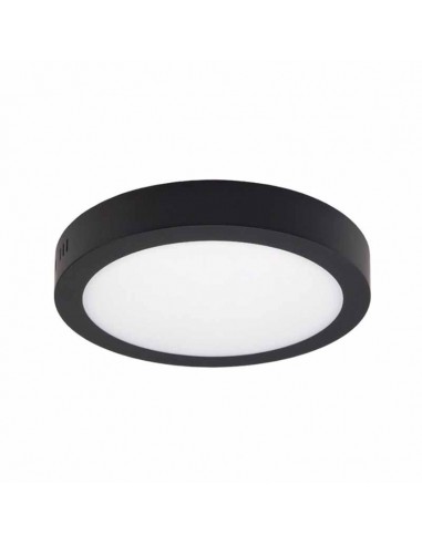 PLAFON LED REDONDO NEGRO 24W  LUZ FRIA